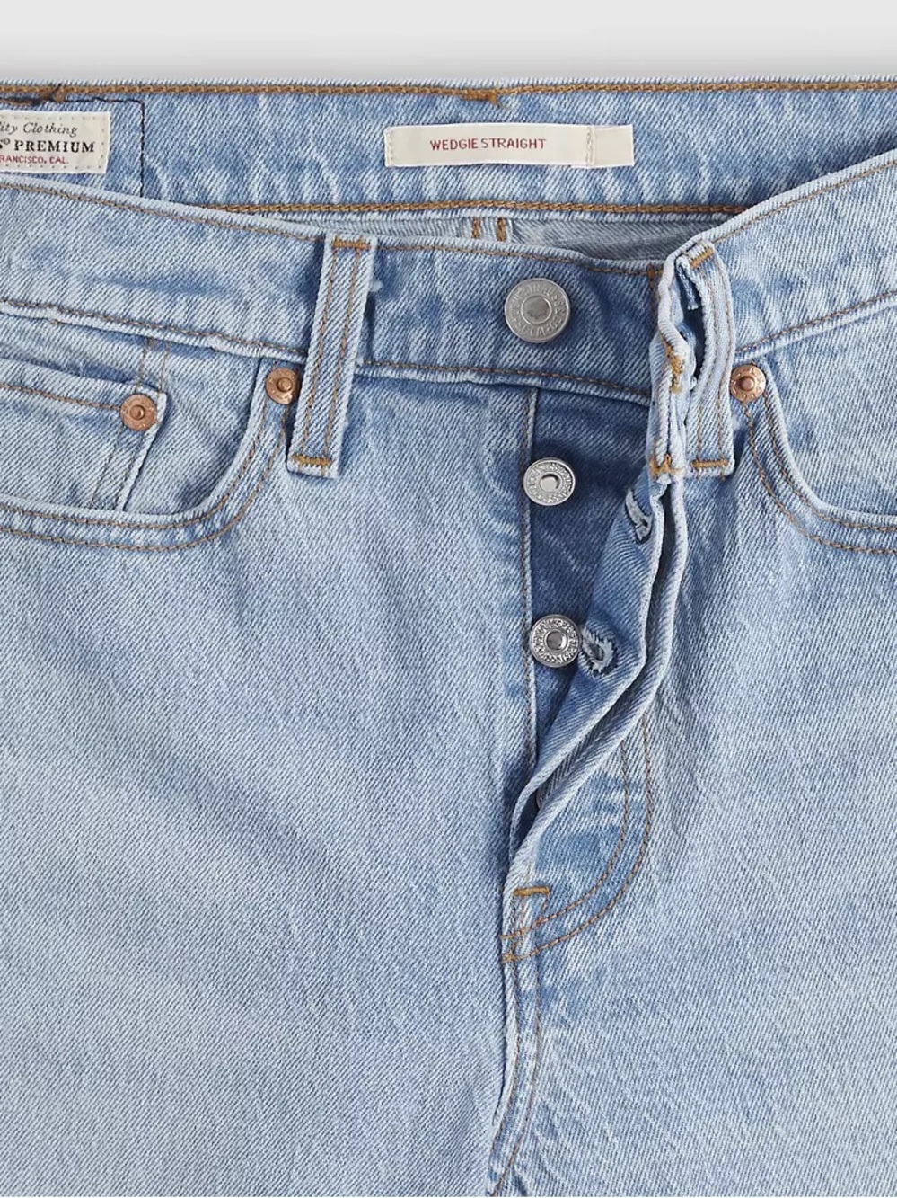 Levi's Light Blue High-Rise Straight Leg Jeans - Picture 5 of 8